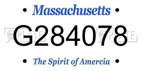 G284078 Massachusetts License Plate