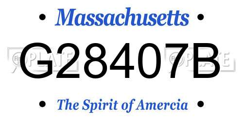 G28407B Massachusetts License Plate