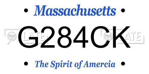 G284CK Massachusetts License Plate