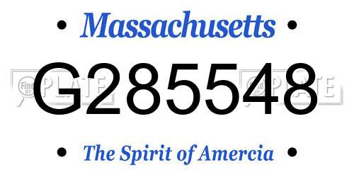 G285548 Massachusetts License Plate