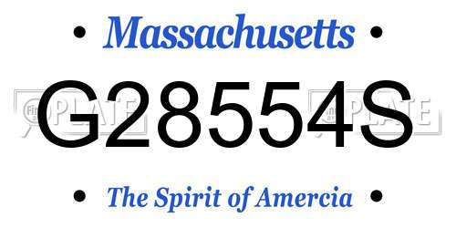 G28554S Massachusetts License Plate