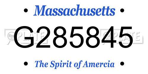 G285845 Massachusetts License Plate