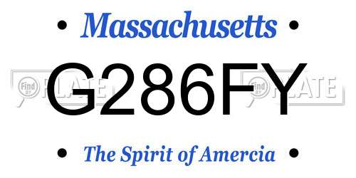 G286FY Massachusetts License Plate