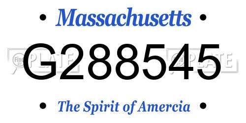 G288545 Massachusetts License Plate