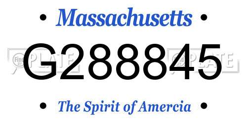 G288845 Massachusetts License Plate