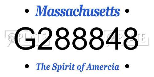 G288848 Massachusetts License Plate
