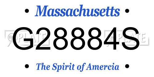 G28884S Massachusetts License Plate