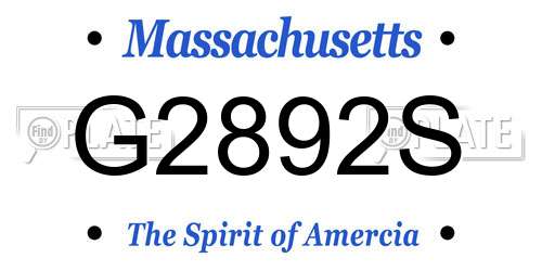 G2892S Massachusetts License Plate