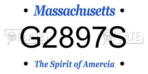 G2897S Massachusetts License Plate