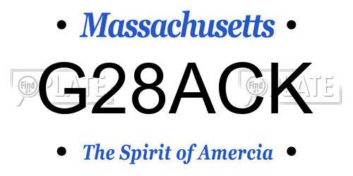 G28ACK Massachusetts License Plate