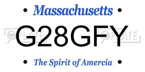 G28GFY Massachusetts License Plate