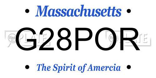 G28POR Massachusetts License Plate