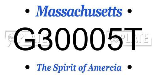 G30005T Massachusetts License Plate