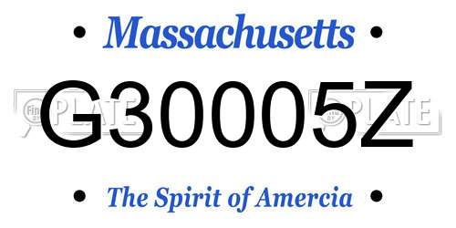 G30005Z Massachusetts License Plate