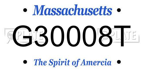 G30008T Massachusetts License Plate