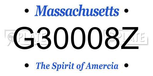 G30008Z Massachusetts License Plate