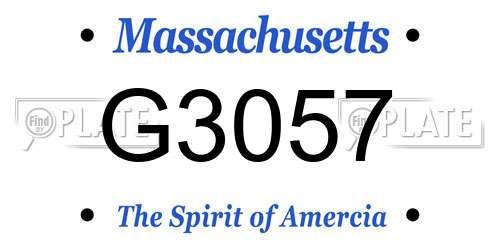 G3057 Massachusetts License Plate