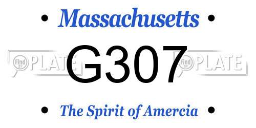 G307 Massachusetts License Plate