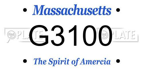 G3100 Massachusetts License Plate
