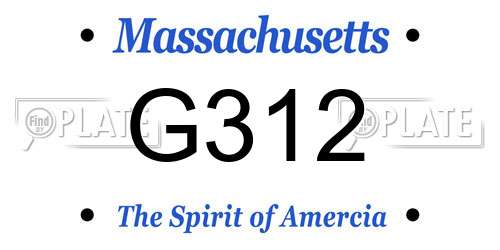 G312 Massachusetts License Plate