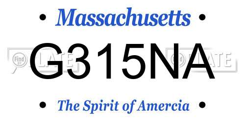 G315NA Massachusetts License Plate