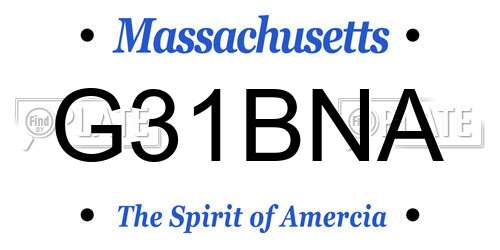 G31BNA Massachusetts License Plate