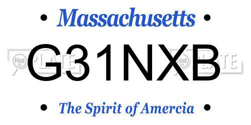 G31NXB Massachusetts License Plate