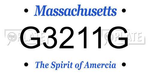 G3211G Massachusetts License Plate