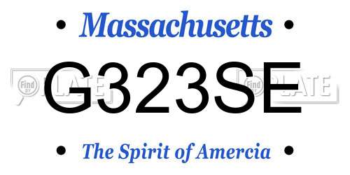 G323SE Massachusetts License Plate
