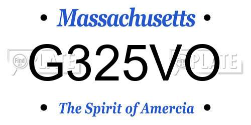 G325VO Massachusetts License Plate