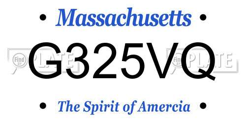 G325VQ Massachusetts License Plate