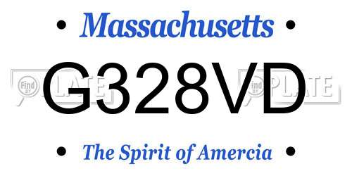 G328VD Massachusetts License Plate