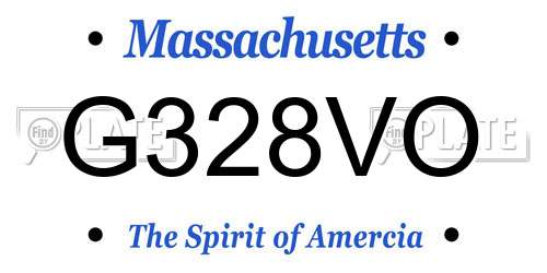 G328VO Massachusetts License Plate