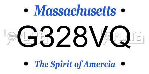 G328VQ Massachusetts License Plate