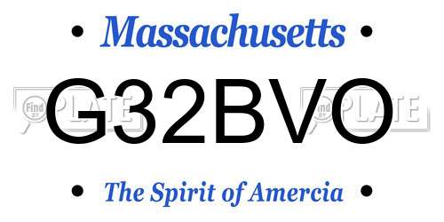 G32BVO Massachusetts License Plate