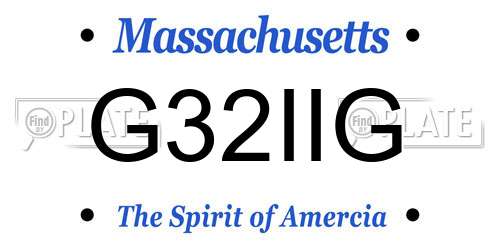 G32IIG Massachusetts License Plate