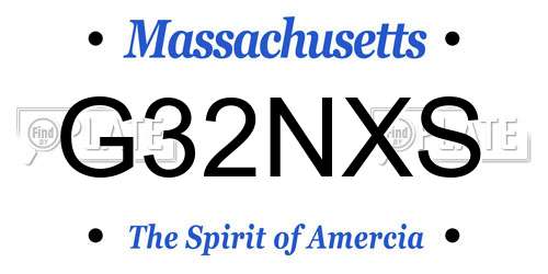 G32NXS Massachusetts License Plate