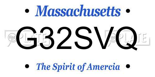 G32SVQ Massachusetts License Plate