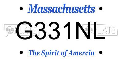 G331NL Massachusetts License Plate