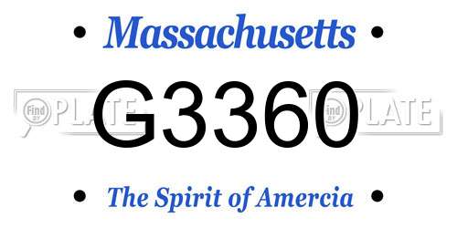 G3360 Massachusetts License Plate