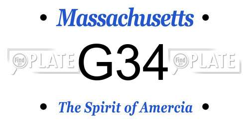 G34 Massachusetts License Plate