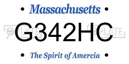 G342HC Massachusetts License Plate