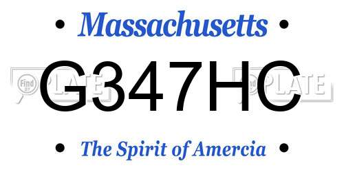 G347HC Massachusetts License Plate