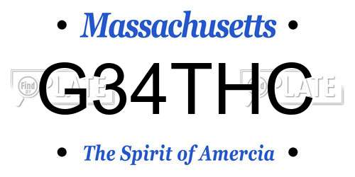 G34THC Massachusetts License Plate