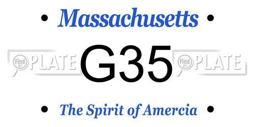 G35 Massachusetts License Plate