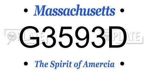 G3593D Massachusetts License Plate