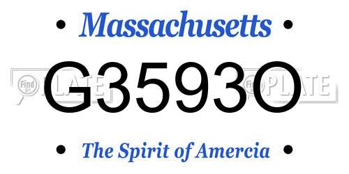 G3593O Massachusetts License Plate