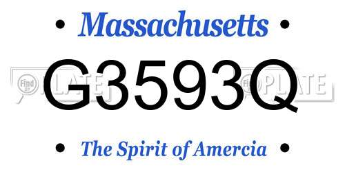 G3593Q Massachusetts License Plate