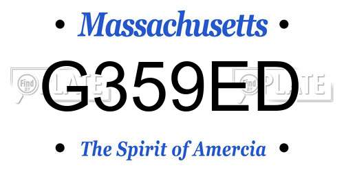G359ED Massachusetts License Plate