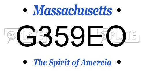 G359EO Massachusetts License Plate